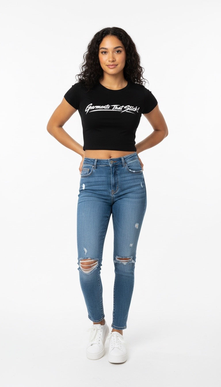 "Garments That Stick!" Crop Top